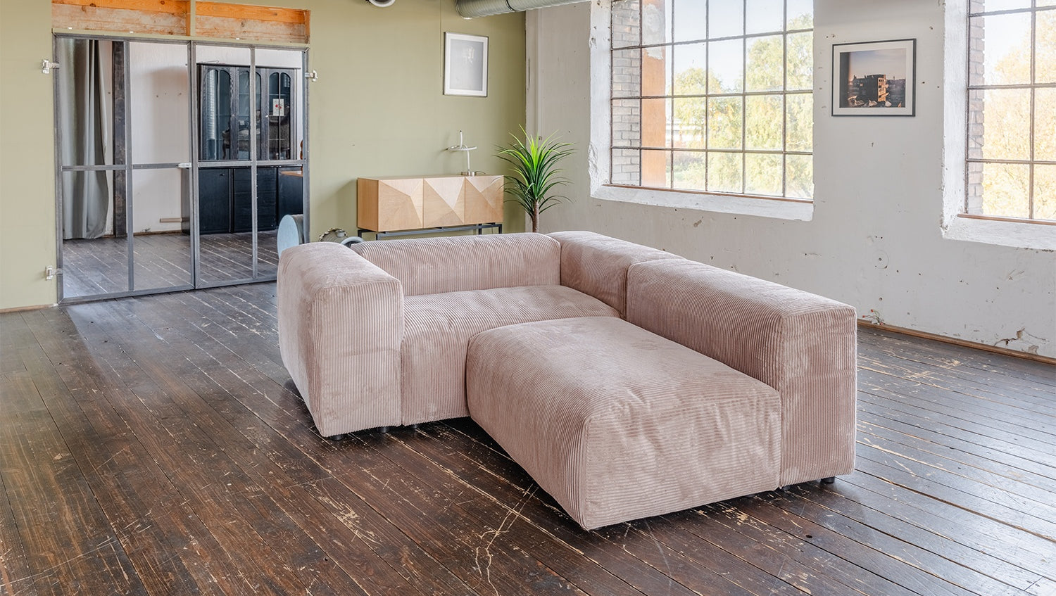 KAWOLA Sofa MIA Modulares Sofa 6-tlg. Cord taupe