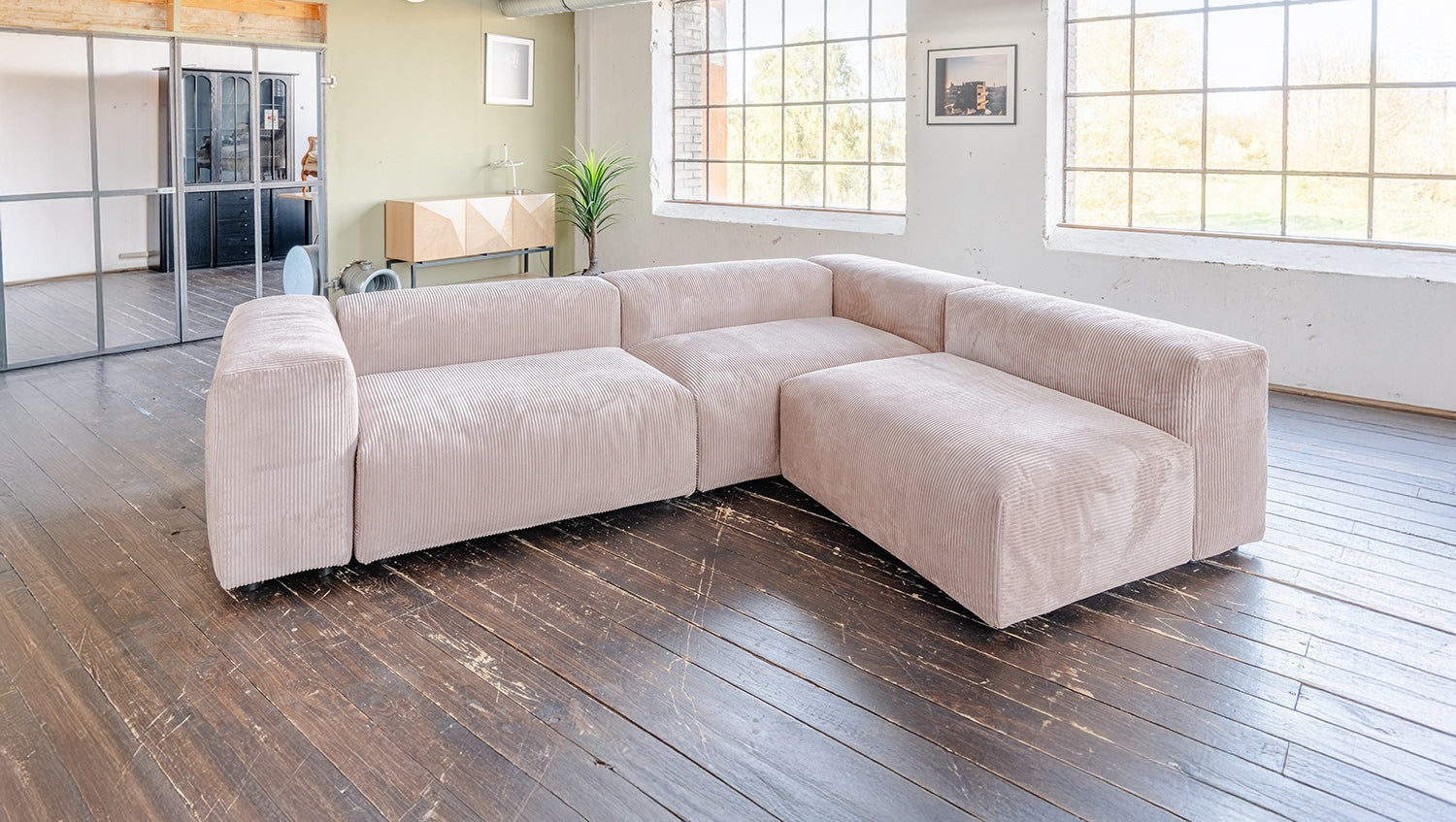 KAWOLA Sofa MIA Modulares Sofa 8-tlg. Cord taupe