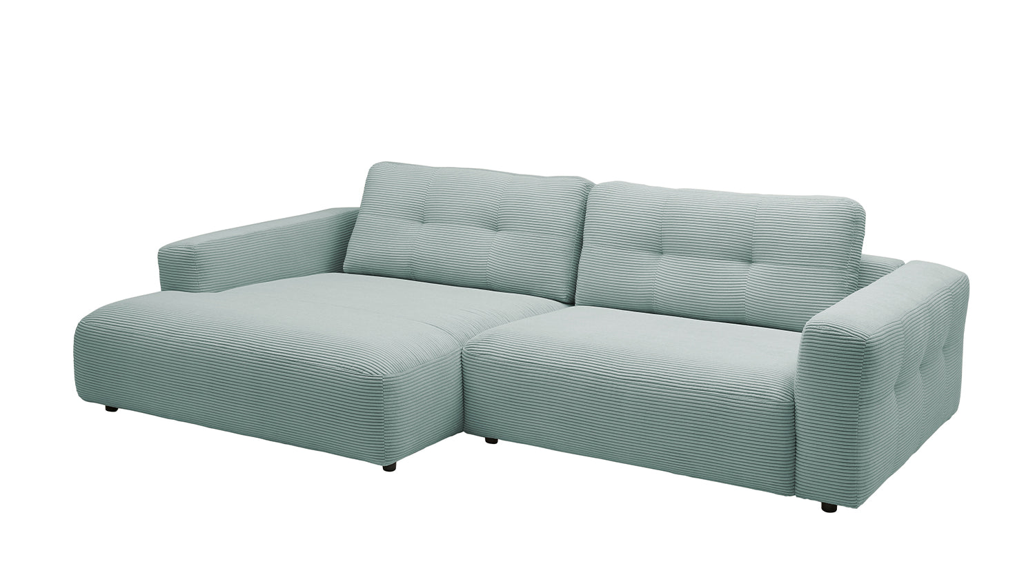 KAWOLA Sofa MIKA Ecksofa Cord hellblau