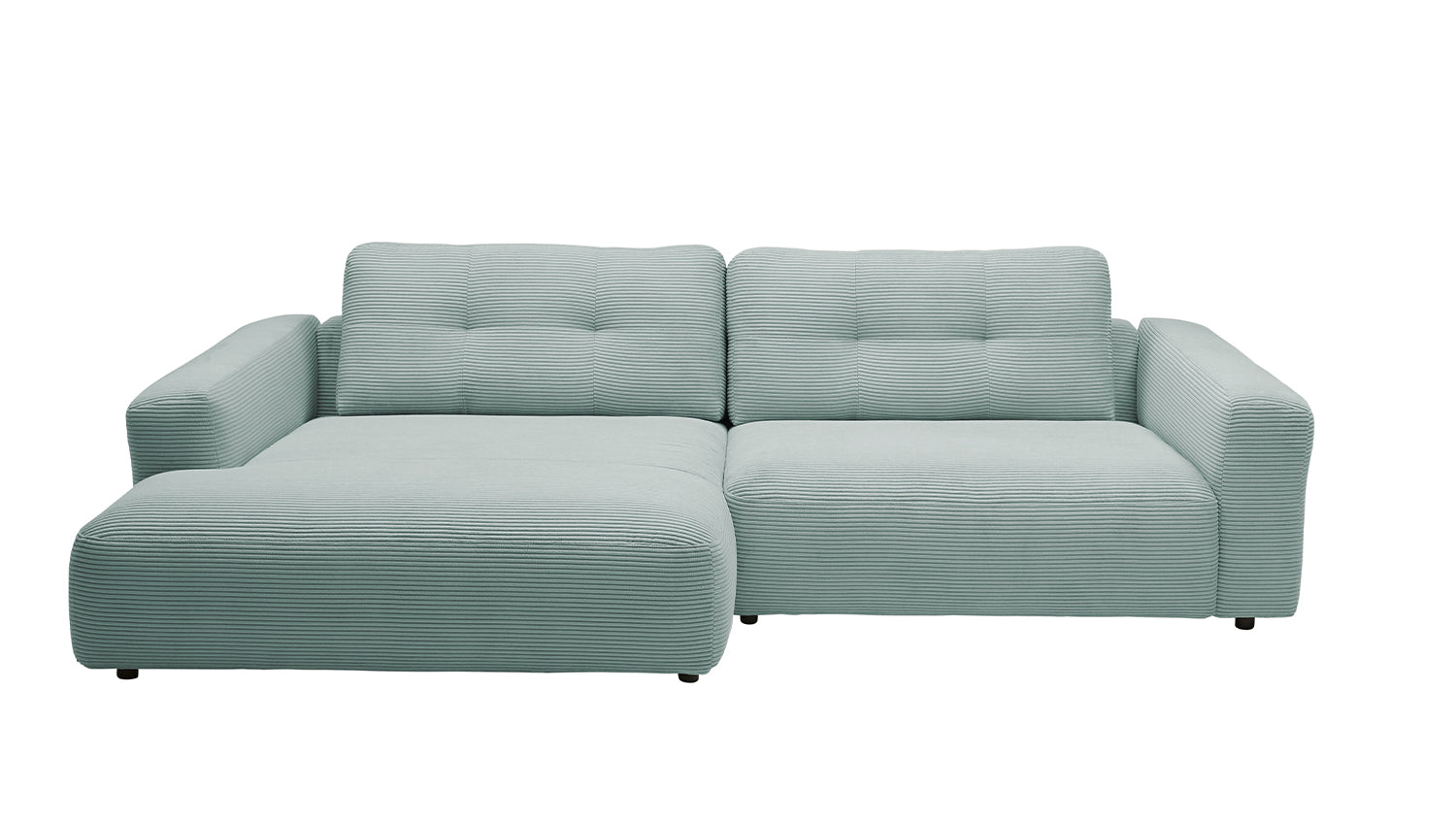 KAWOLA Sofa MIKA Ecksofa Cord hellblau