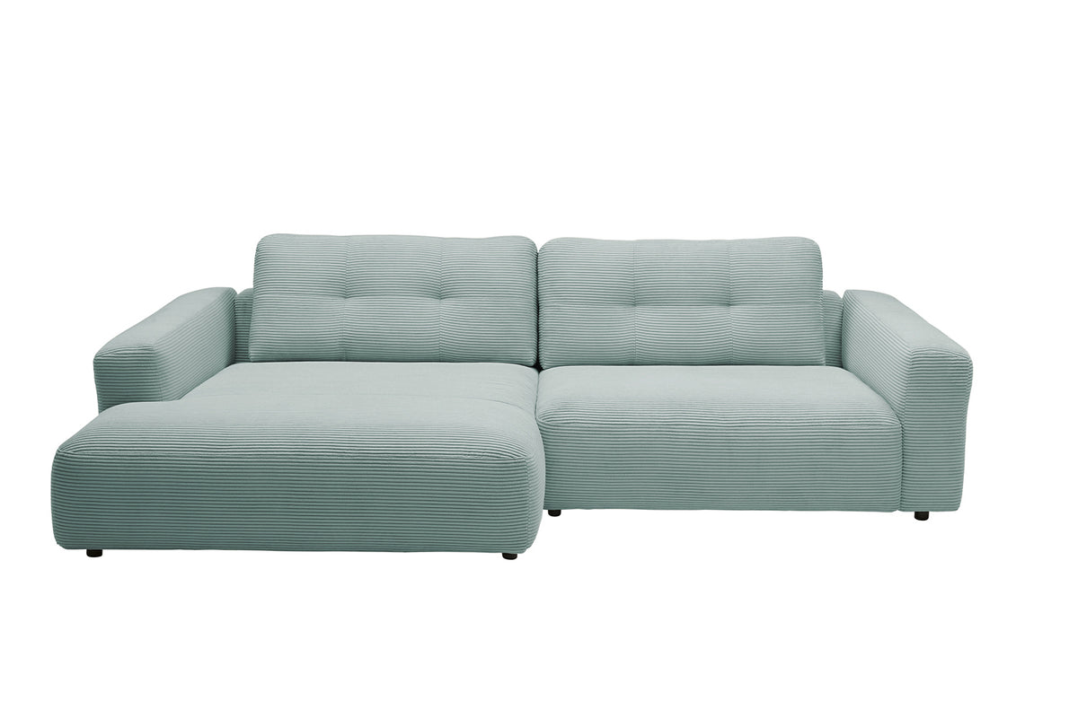 KAWOLA Sofa MIKA Ecksofa Cord hellblau