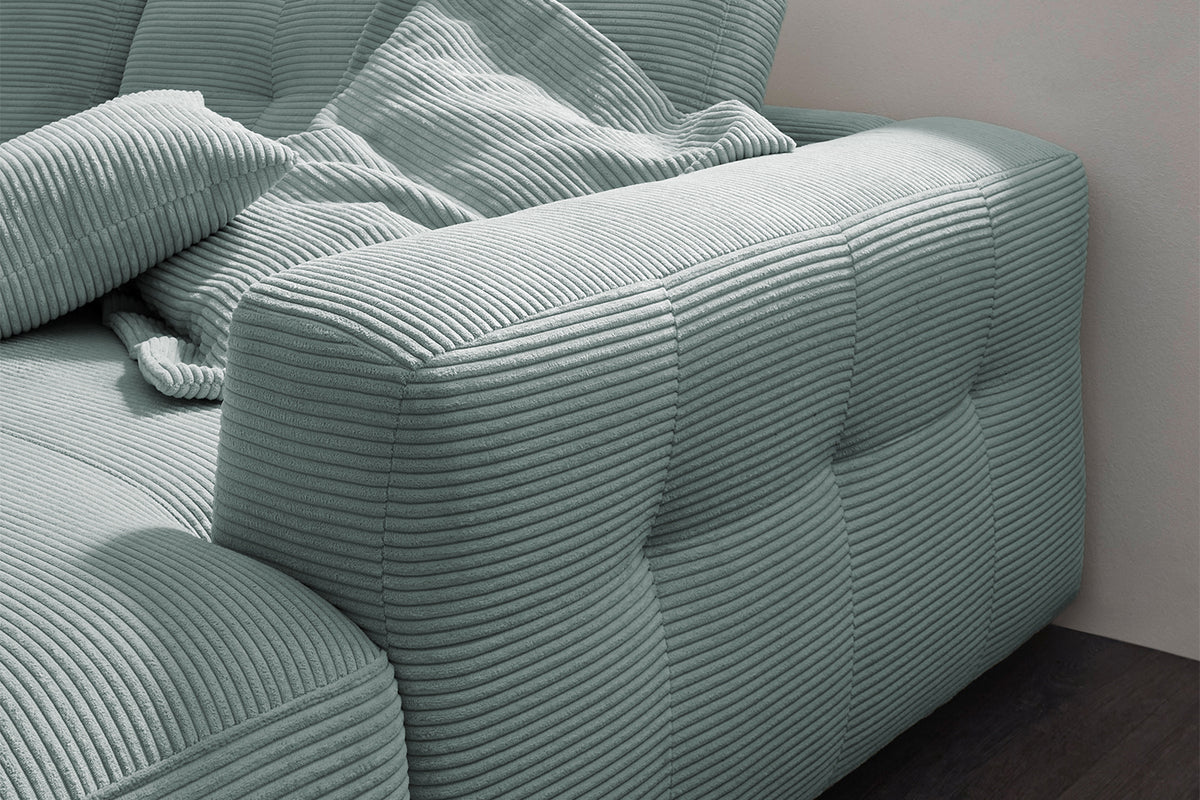KAWOLA Sofa MIKA Ecksofa Cord hellblau