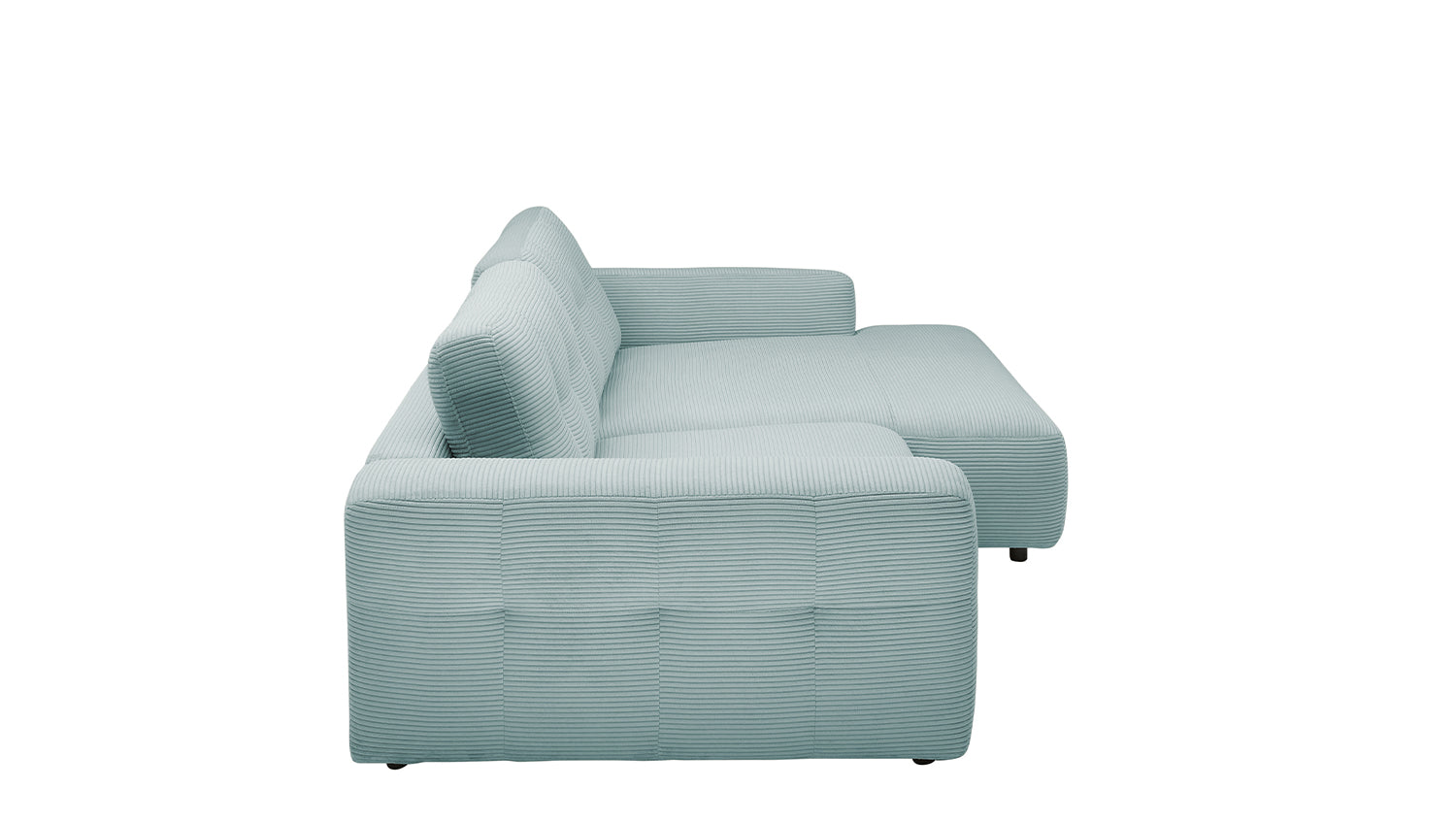 KAWOLA Sofa MIKA Ecksofa Cord hellblau