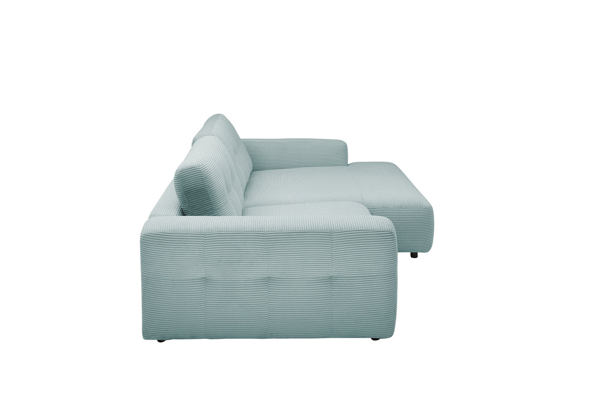 KAWOLA Sofa MIKA Ecksofa Cord hellblau