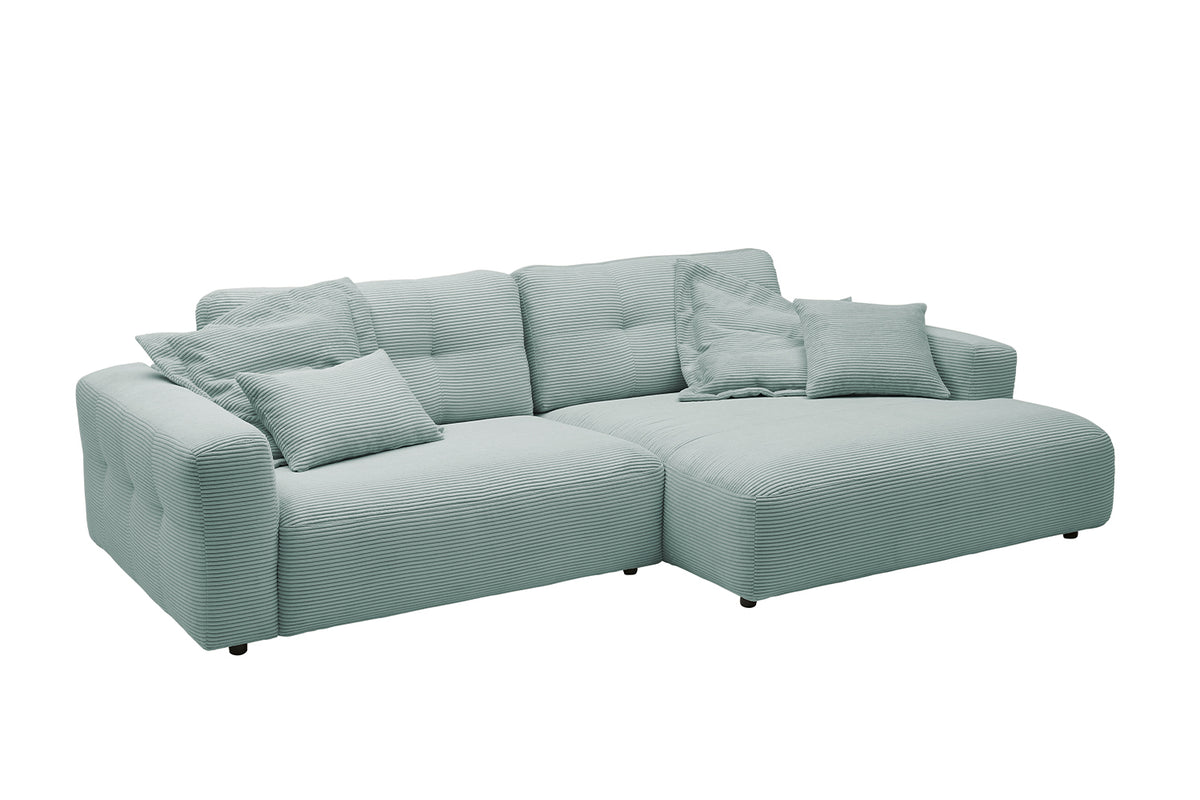 KAWOLA Sofa MIKA Ecksofa Cord hellblau