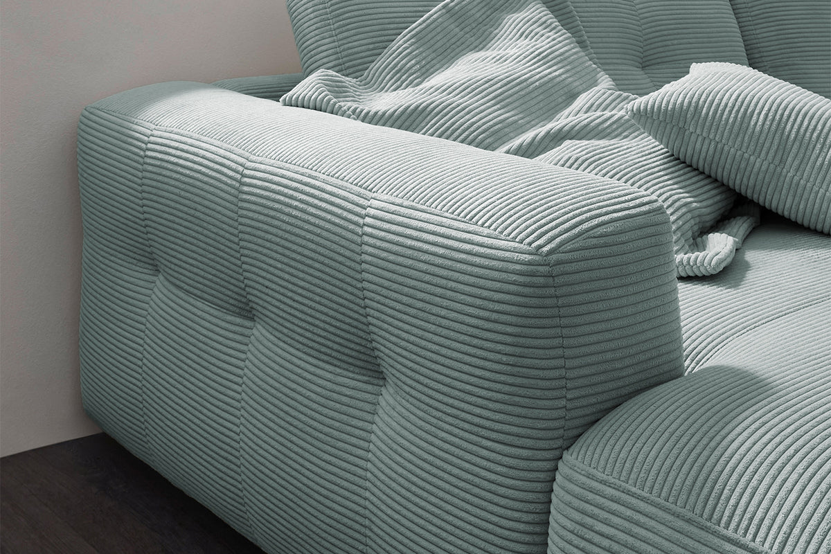 KAWOLA Sofa MIKA Ecksofa Cord hellblau