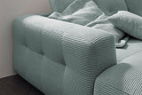 KAWOLA Sofa MIKA Ecksofa Cord hellblau