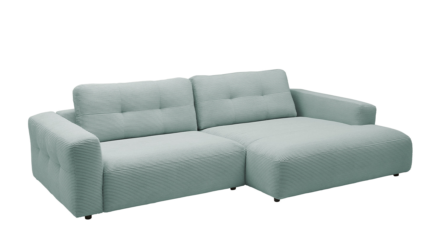 KAWOLA Sofa MIKA Ecksofa Cord hellblau