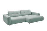 KAWOLA Sofa MIKA Ecksofa Cord hellblau