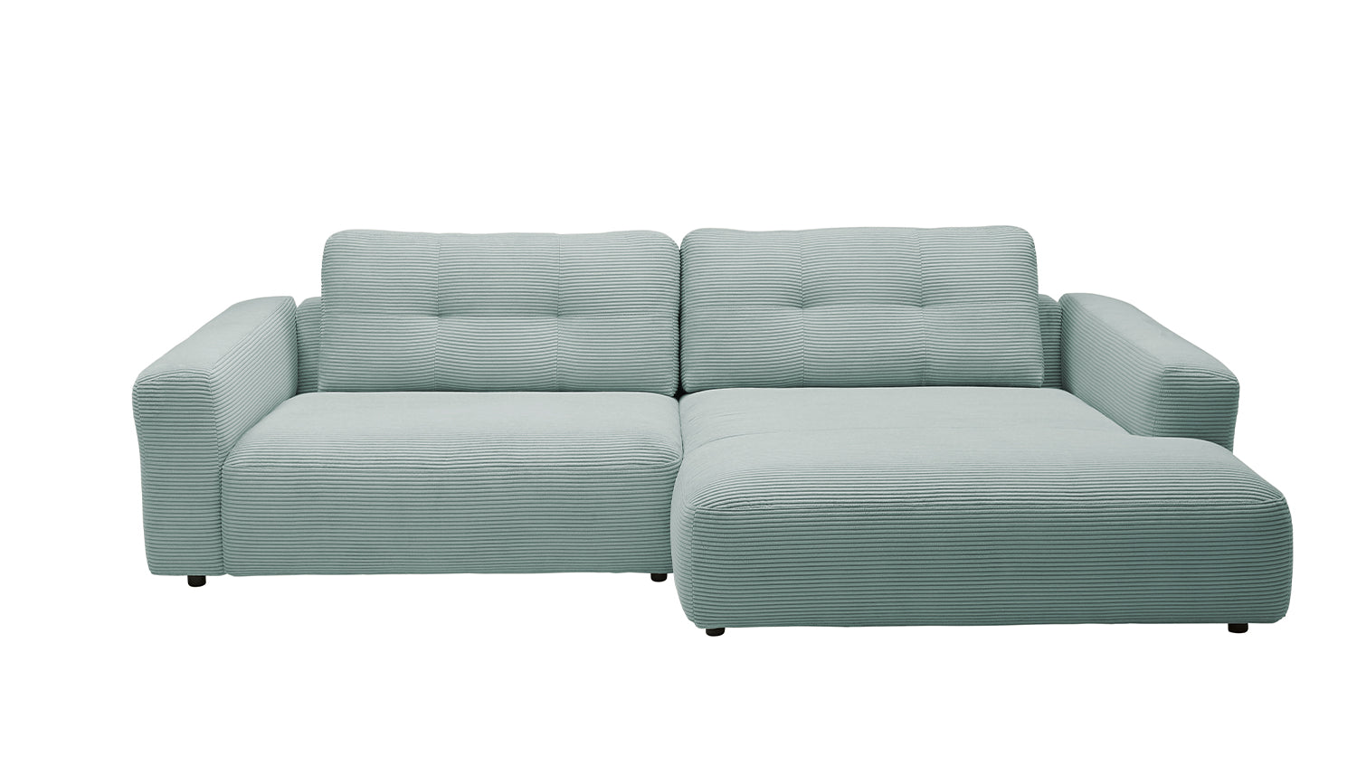 KAWOLA Sofa MIKA Ecksofa Cord hellblau