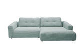 KAWOLA Sofa MIKA Ecksofa Cord hellblau