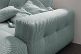 KAWOLA Sofa MIKA Ecksofa Cord hellblau