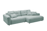 KAWOLA Sofa MIKA Ecksofa Cord hellblau