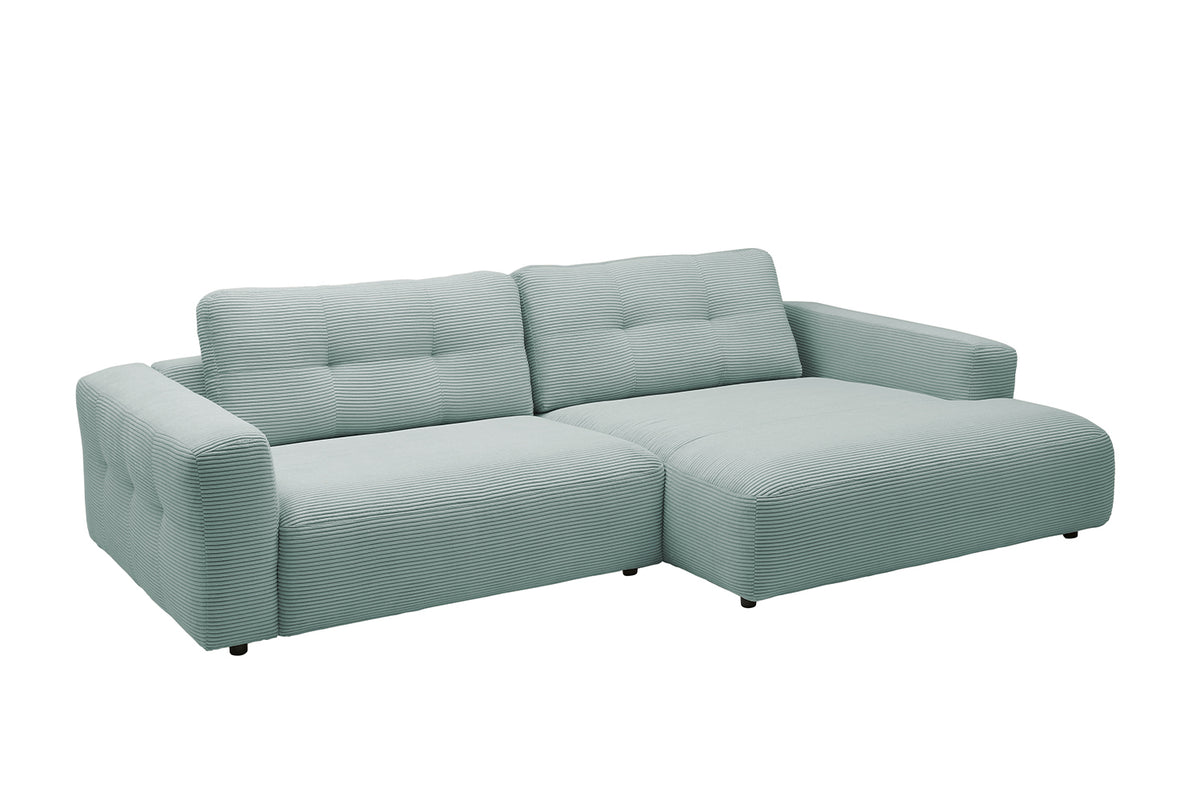 KAWOLA Sofa MIKA Ecksofa Cord hellblau