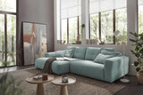 KAWOLA Sofa MIKA Ecksofa Cord hellblau, 296 x 167, Links