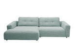 KAWOLA Sofa MIKA Ecksofa Cord hellblau