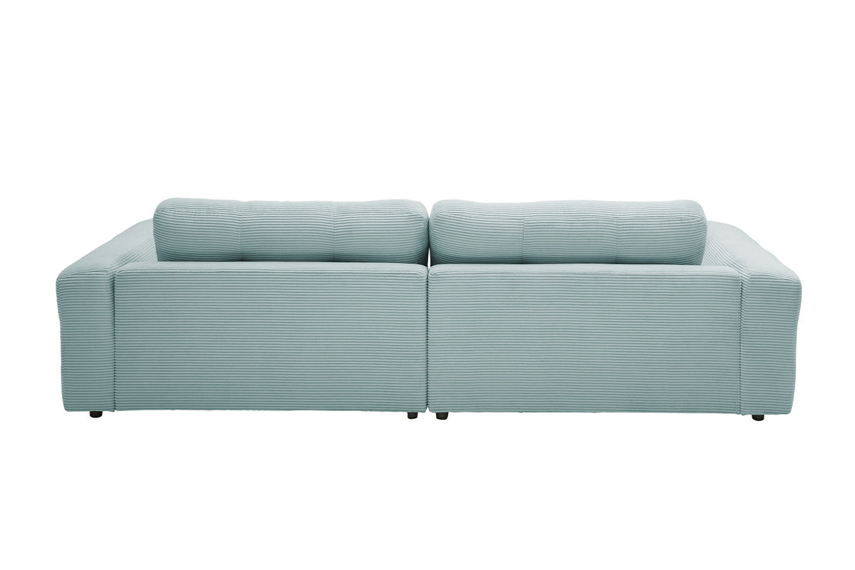KAWOLA Sofa MIKA Ecksofa Cord hellblau