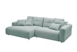 KAWOLA Sofa MIKA Ecksofa Cord hellblau