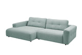 KAWOLA Sofa MIKA Ecksofa Cord hellblau