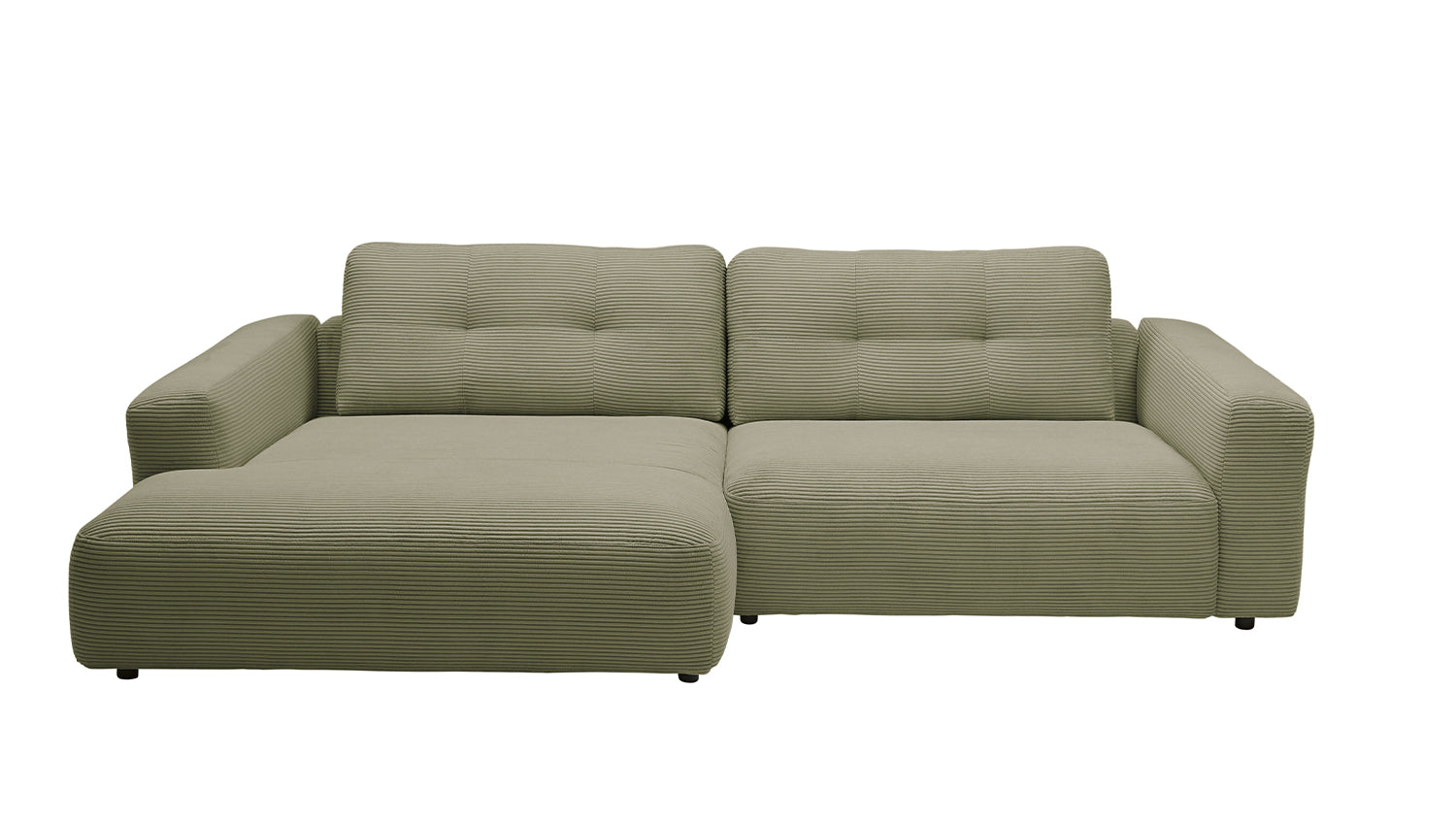 KAWOLA Sofa MIKA Ecksofa Cord olivgrün