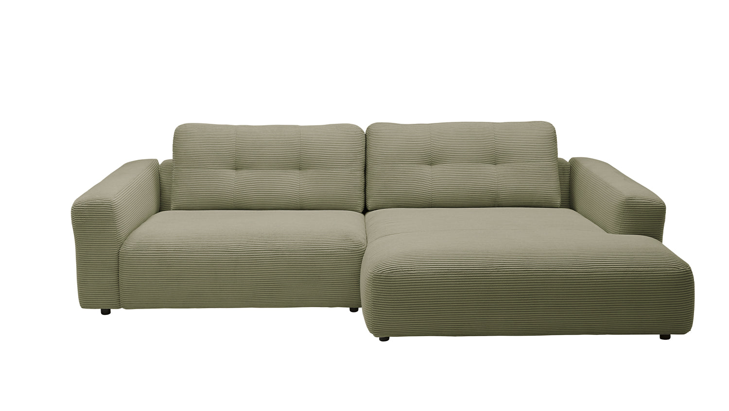 KAWOLA Sofa MIKA Ecksofa Cord olivgrün