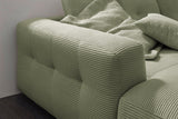 KAWOLA Sofa MIKA Ecksofa Cord olivgrün