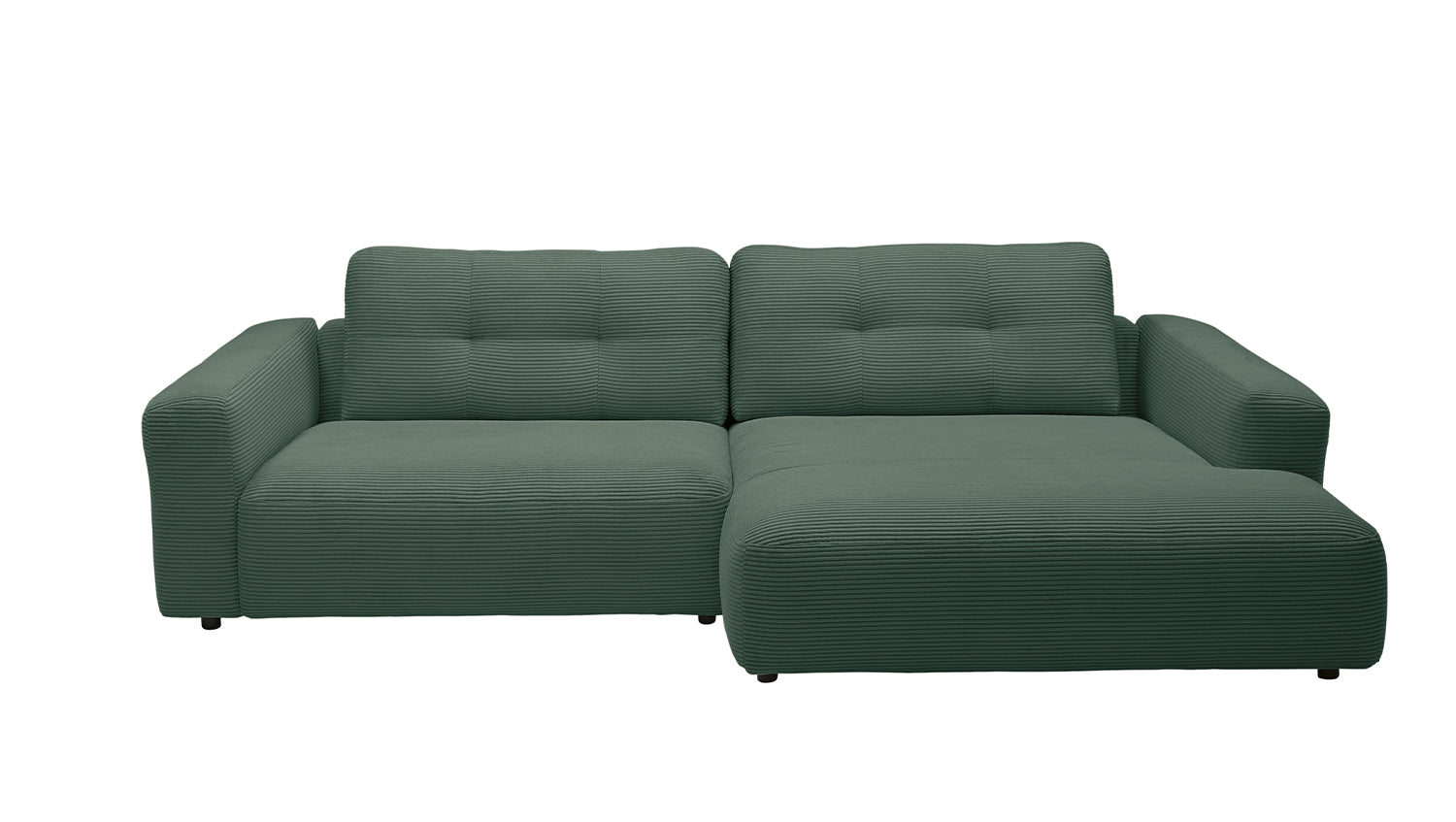 KAWOLA Sofa MIKA Ecksofa Cord smaragd