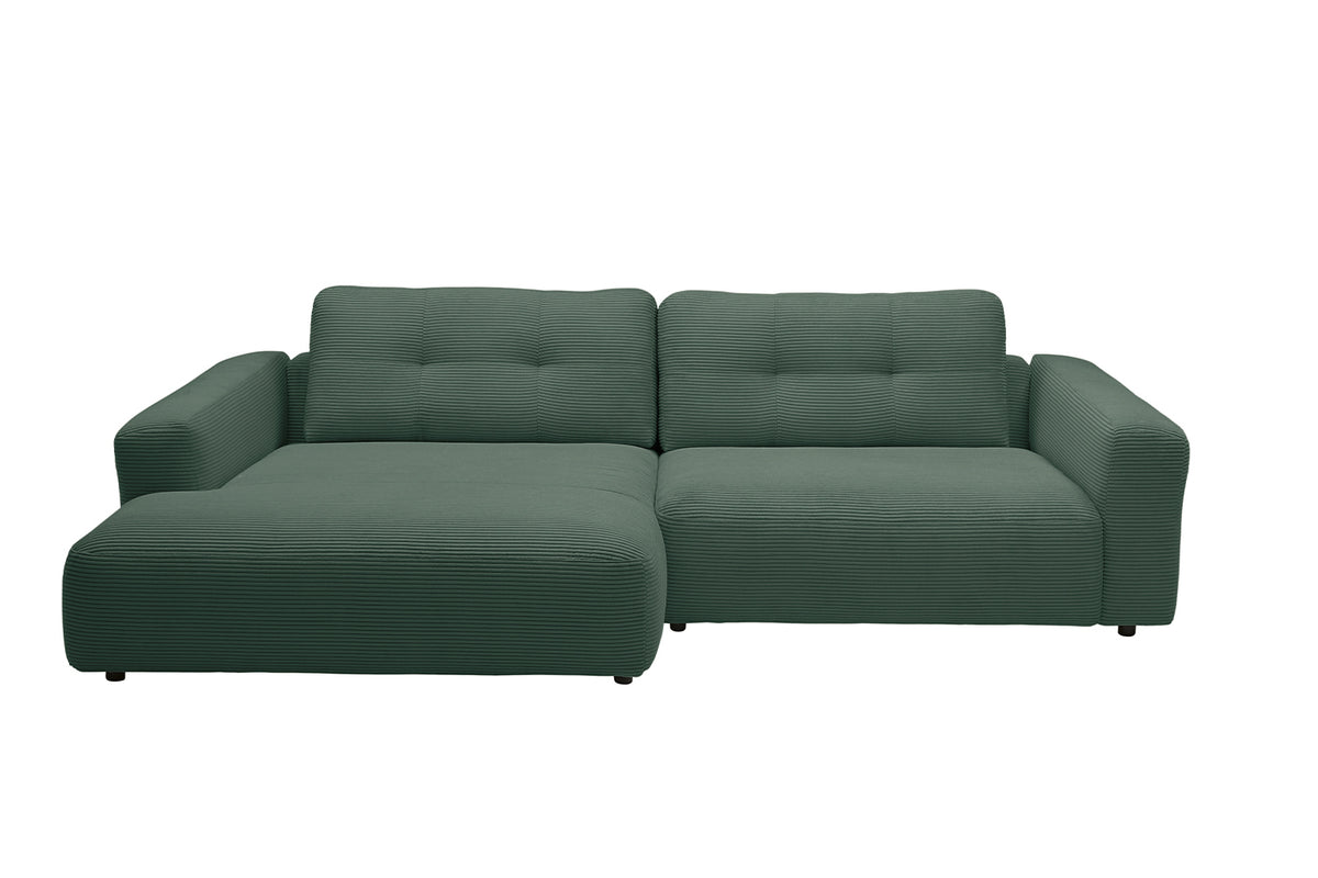KAWOLA Sofa MIKA Ecksofa Cord smaragd