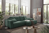 KAWOLA Sofa MIKA Ecksofa Cord smaragd, 276 x 167, Rechts