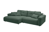 KAWOLA Sofa MIKA Ecksofa Cord smaragd