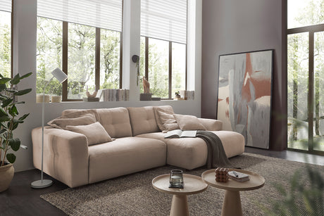 KAWOLA Sofa MIKA Ecksofa Cord taupe, 296 x 167, Rechts
