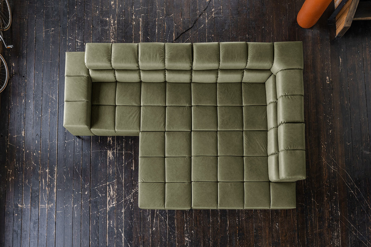 KAWOLA Sofa NELSON Ecksofa Leder olivgrün