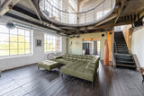 KAWOLA Sofa NELSON Ecksofa Leder olivgrün