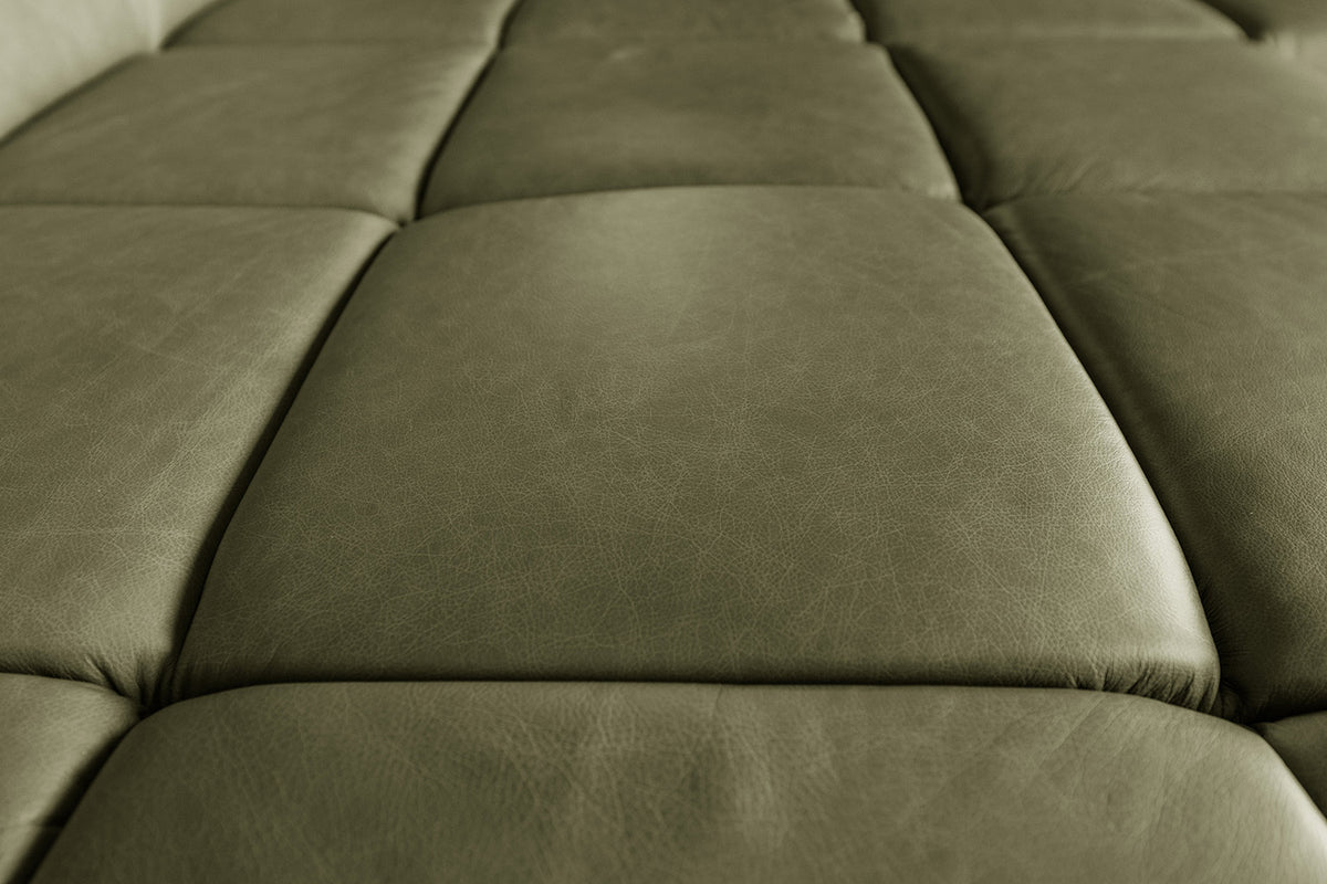 KAWOLA Sofa NELSON Ecksofa Leder olivgrün