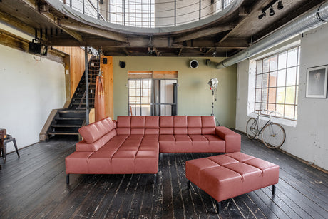 KAWOLA Sofa NELSON Ecksofa Leder rot