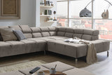KAWOLA Sofa NELSON Ecksofa Velvet silber