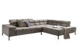 KAWOLA Sofa NELSON Ecksofa Velvet silber