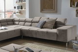 KAWOLA Sofa NELSON Ecksofa Velvet silber