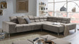 KAWOLA Sofa NELSON Ecksofa Velvet silber, Links, Ohne Komfortfunktion