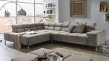 KAWOLA Sofa NELSON Ecksofa Velvet silber, Rechts, Relaxfunktion