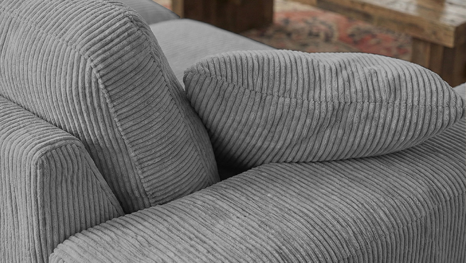 KAWOLA Sofa NETTA 3-Sitzer Bezug abziehbar Cord grau