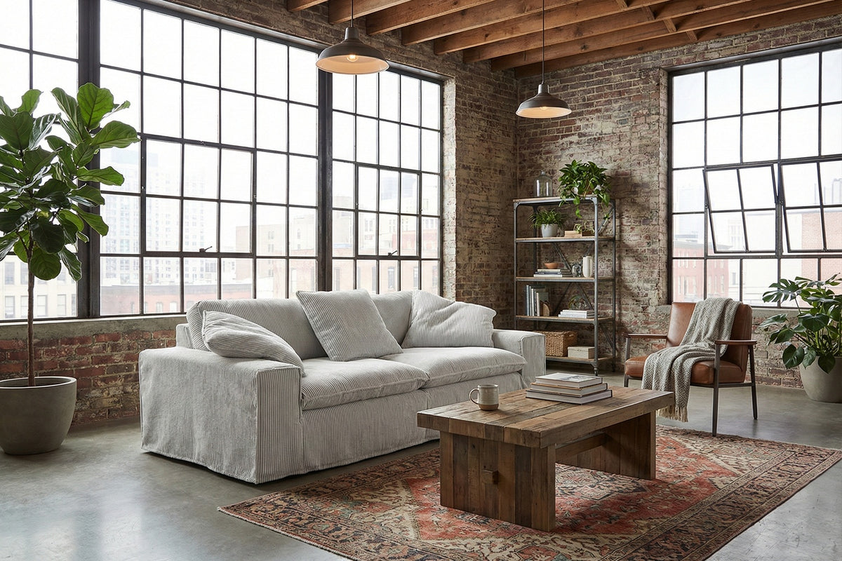 KAWOLA Sofa NETTA 3-Sitzer Bezug abziehbar Cord hellgrau