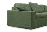 KAWOLA Sofa NETTA 4Sitzer Bezug abziehbar Cord moosgrün