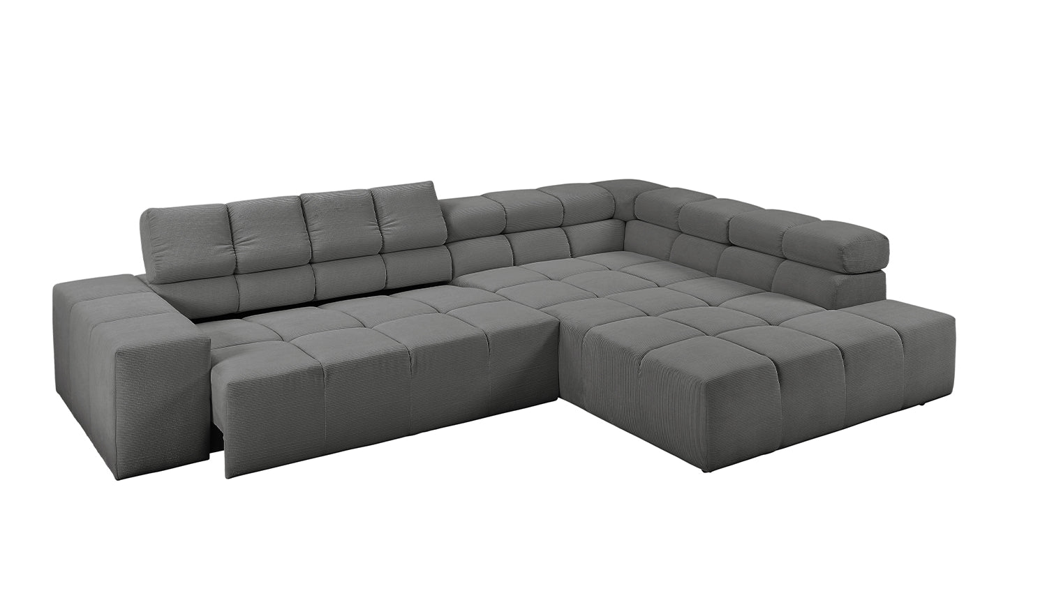 KAWOLA Sofa NEVADA Ecksofa Feincord anthrazit