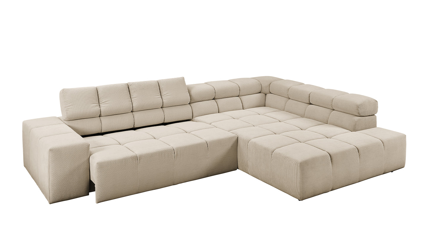 KAWOLA Sofa NEVADA Ecksofa Feincord beige