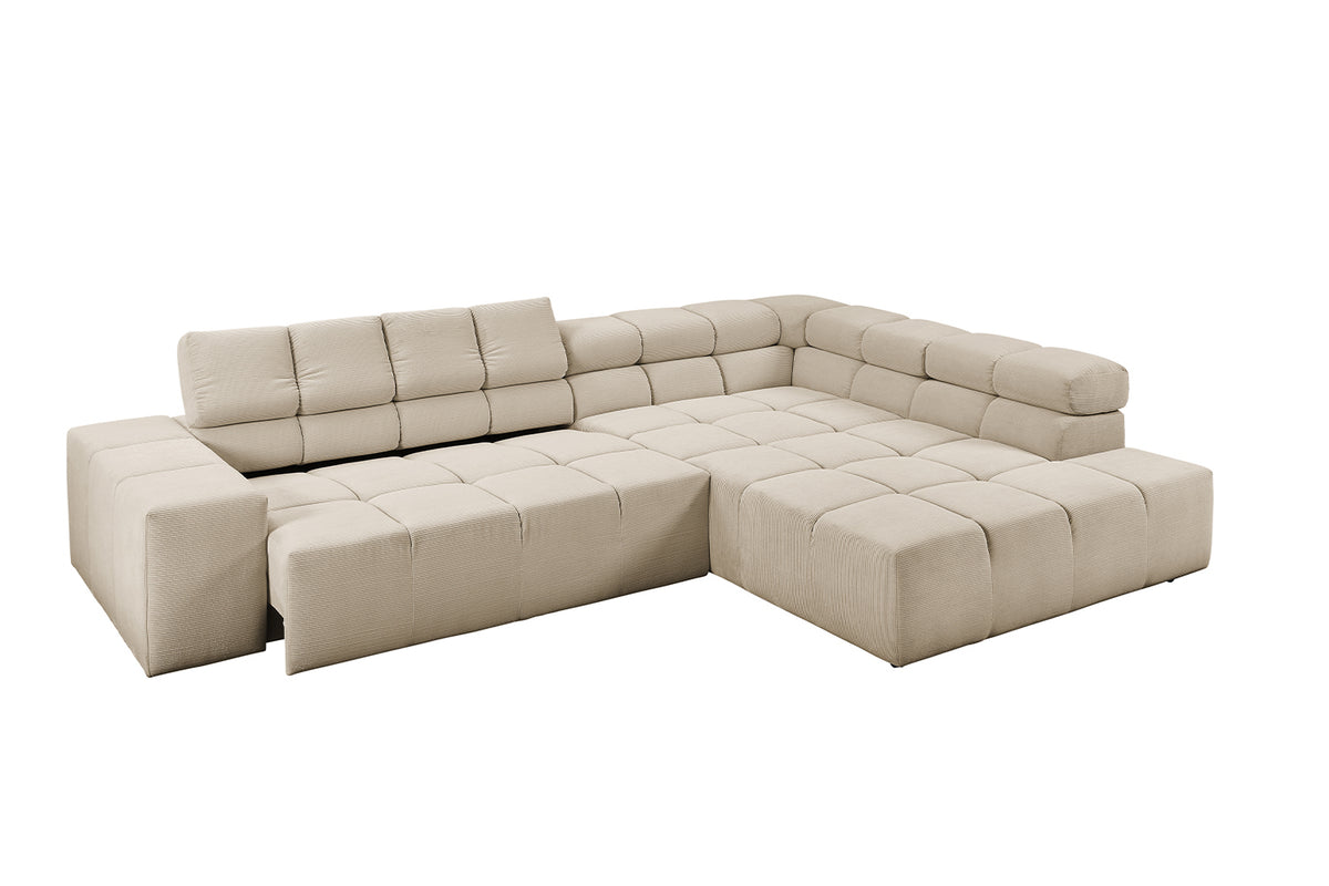 KAWOLA Sofa NEVADA Ecksofa Feincord beige