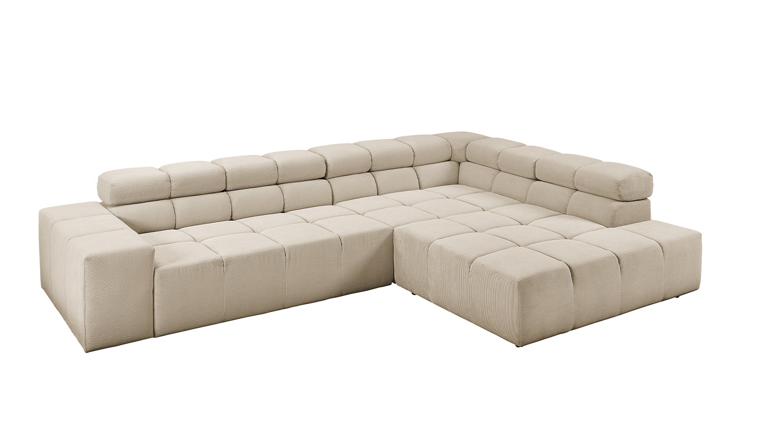 KAWOLA Sofa NEVADA Ecksofa Feincord beige
