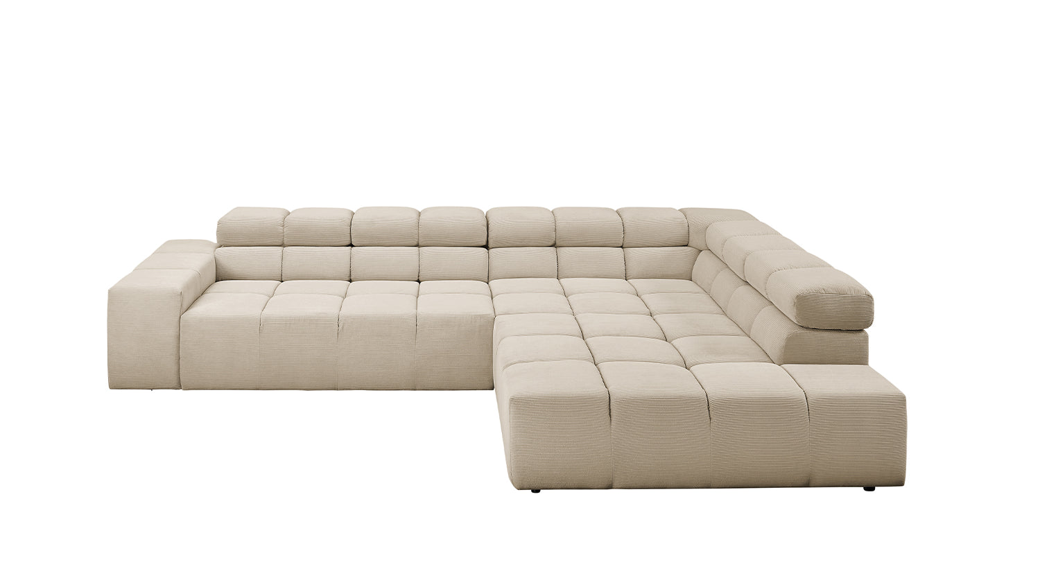 KAWOLA Sofa NEVADA Ecksofa Feincord beige