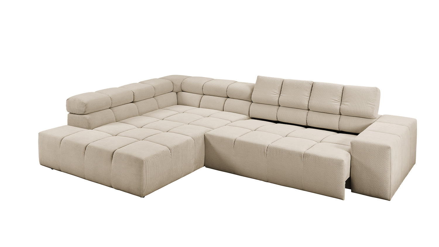 KAWOLA Sofa NEVADA Ecksofa Feincord beige