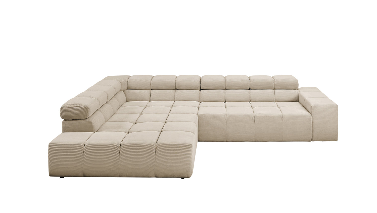 KAWOLA Sofa NEVADA Ecksofa Feincord beige